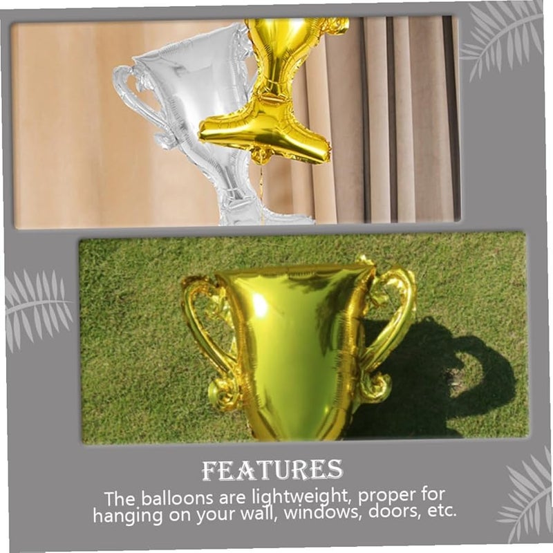 Graduation Trophy Foil Balloons 6Pcs Gold Silver Metallic Party Decor Photo Props - Image 4